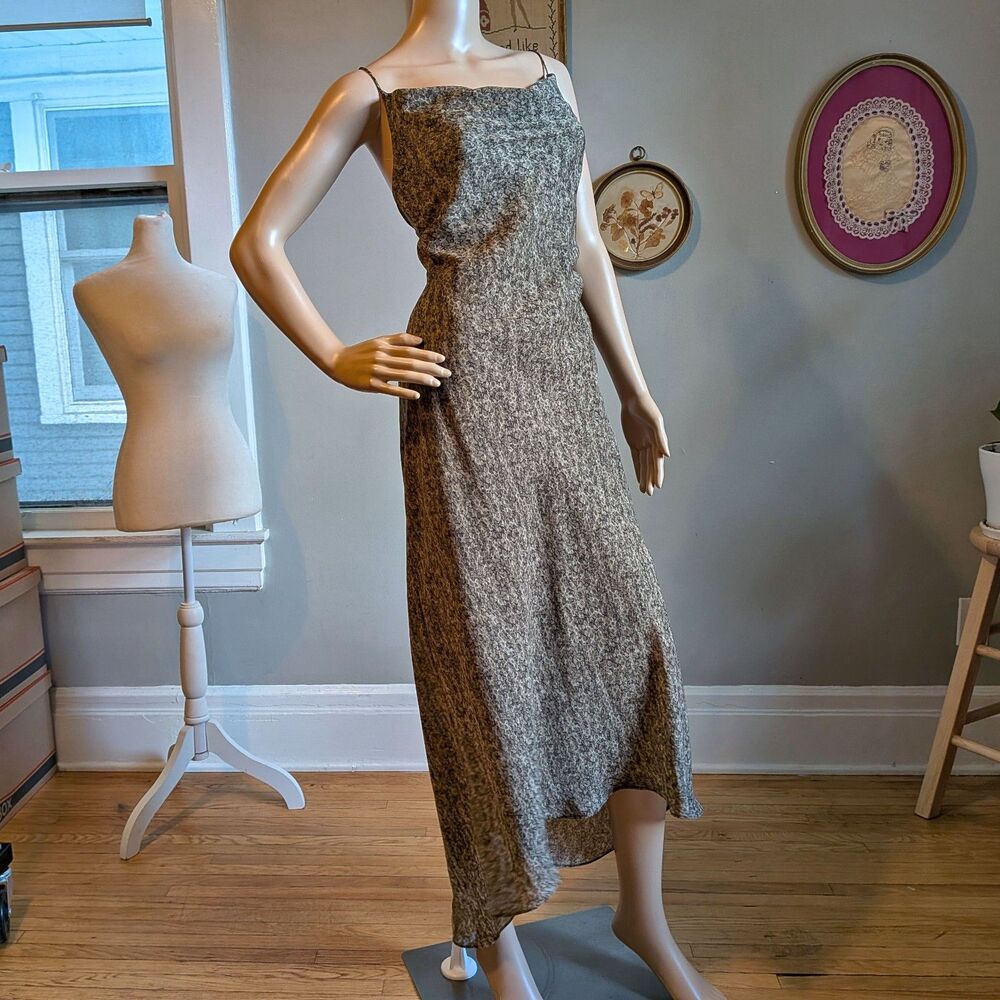 Vintage Y2K Positive Attitude Slip Dress Reptile Cowl Beck Snake Print Size 14